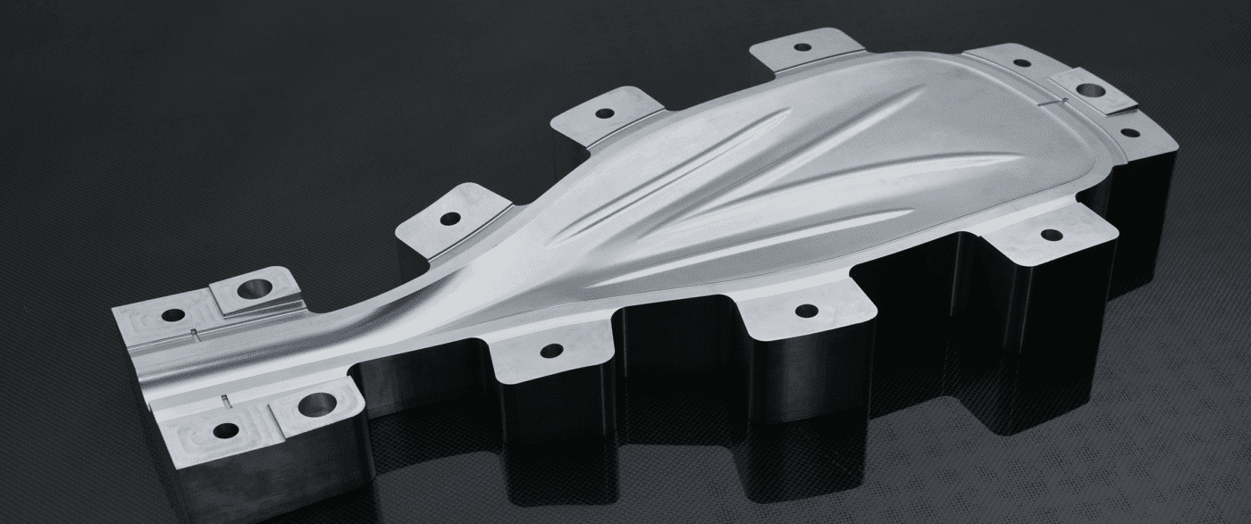 CNC-milled carbon fiber paddle mold in G'Power workshop